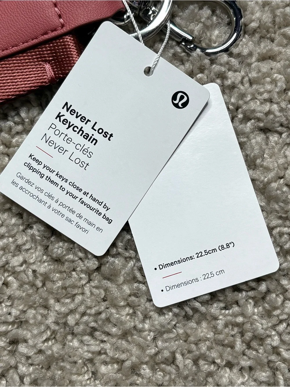 Lululemon Never Lost Keychain
